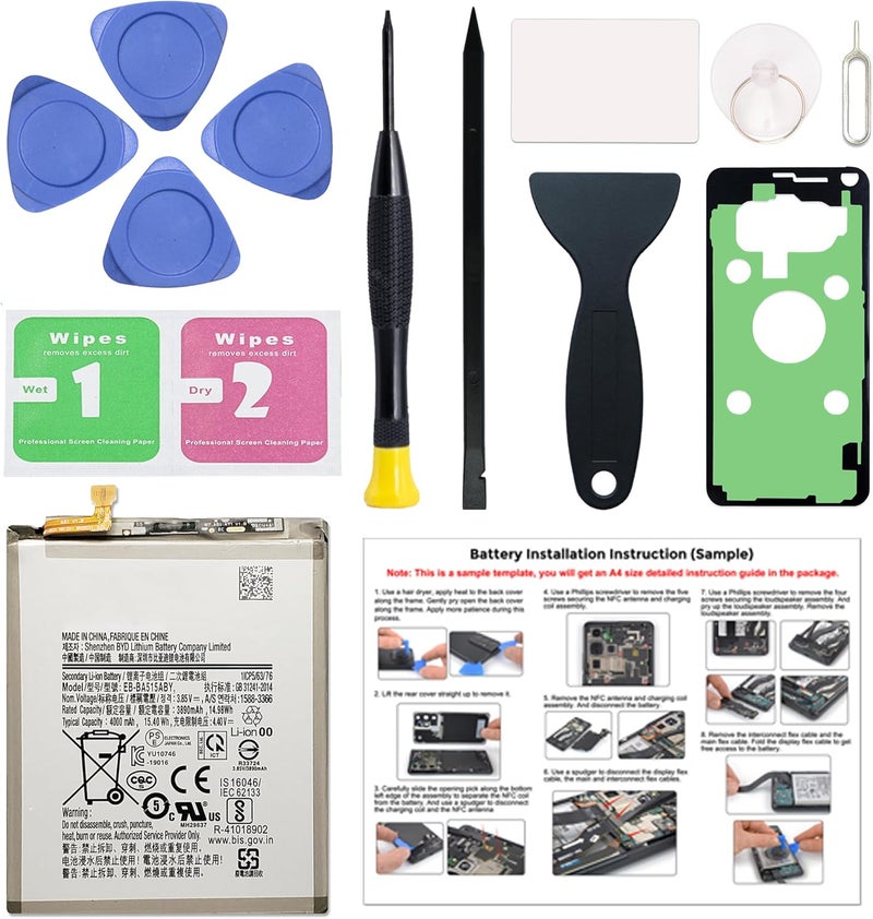 MAXSHARKS New Upgraded Battery for Galaxy A51 4G, EB-BA515ABY Replacement Battery Compatible with Samsung Galaxy A51 4G, with Repair Tools & Instruction - Image 1